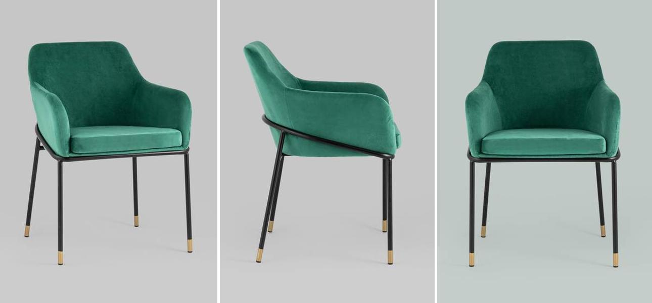 Стул Sandra Chair Зеленый Велюр - фото
