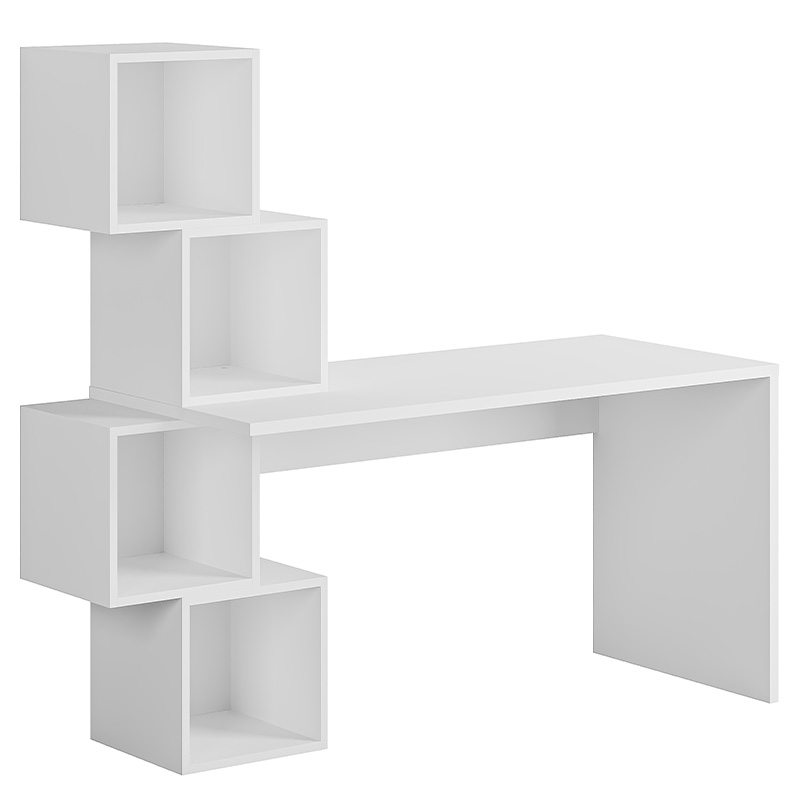 Стол письменный белый с 4-мя открытыми полками BALANCE WHITE Белый Стол письменный белый с 4-мя открытыми полками BALANCE WHITE Белый в Тюмени | Loft Concept