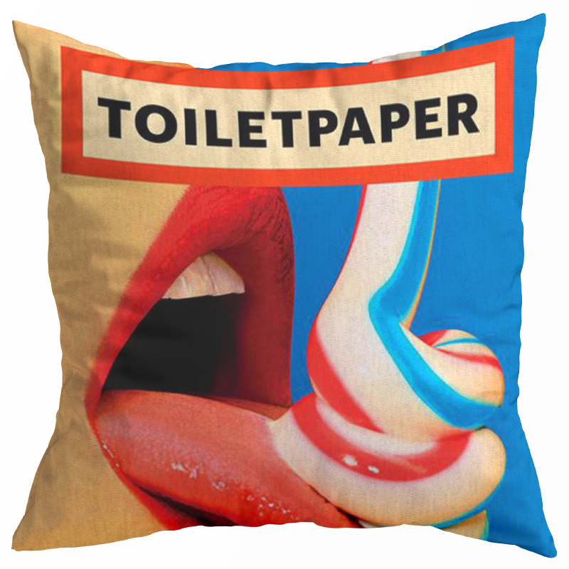 Декоративная подушка Seletti Toothpaste Toiletpaper Мульти Синий Красный Декоративная подушка Seletti Toothpaste Toiletpaper Мульти Синий Красный в Тюмени | Loft Concept