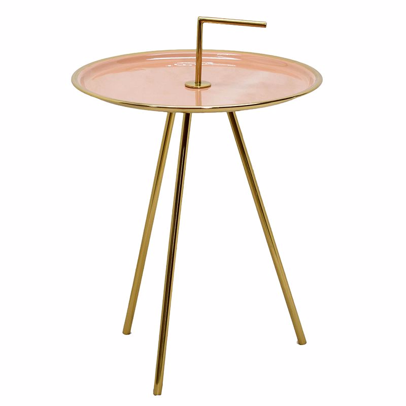 Приставной стол Salute Table Pink Розовый пастельный Глянцевое золото Приставной стол Salute Table Pink Розовый пастельный Глянцевое золото в Тюмени | Loft Concept