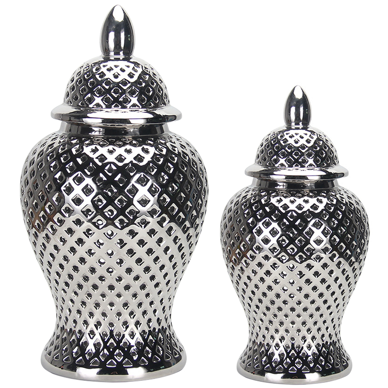 Ваза с крышкой Ceramic Silver Vase Серебряный Ваза с крышкой Ceramic Silver Vase Серебряный в Тюмени | Loft Concept
