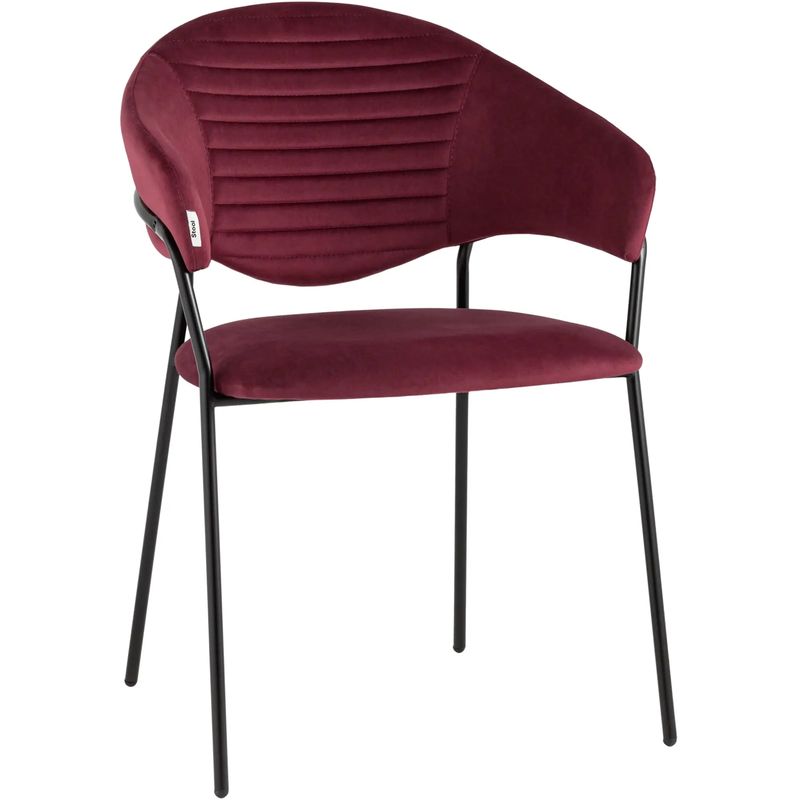 Стул Alexis Chair Малиновый Велюр Бургундский красный Черный Стул Alexis Chair Малиновый Велюр Бургундский красный Черный в Тюмени | Loft Concept