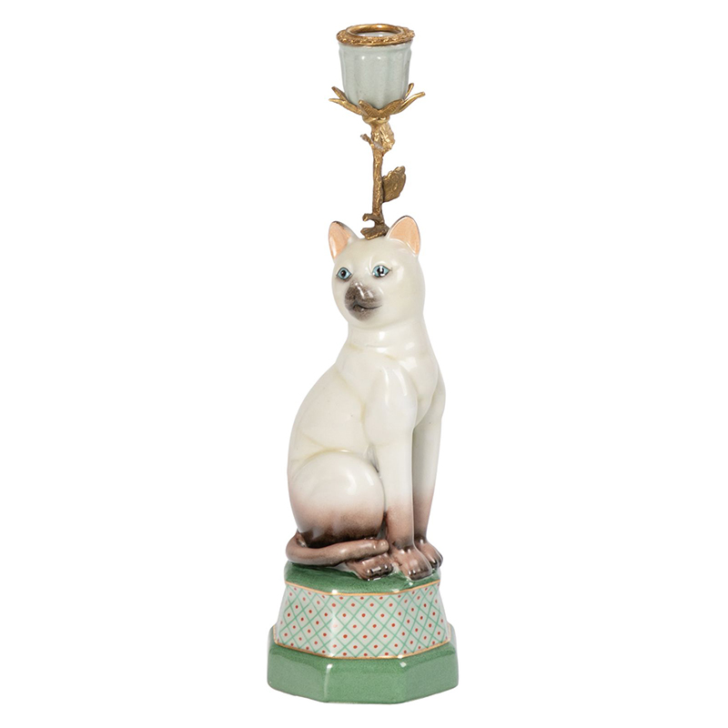 Подсвечник фигурка Кошка Candlestick cat Белый Мульти Подсвечник фигурка Кошка Candlestick cat Белый Мульти в Тюмени | Loft Concept