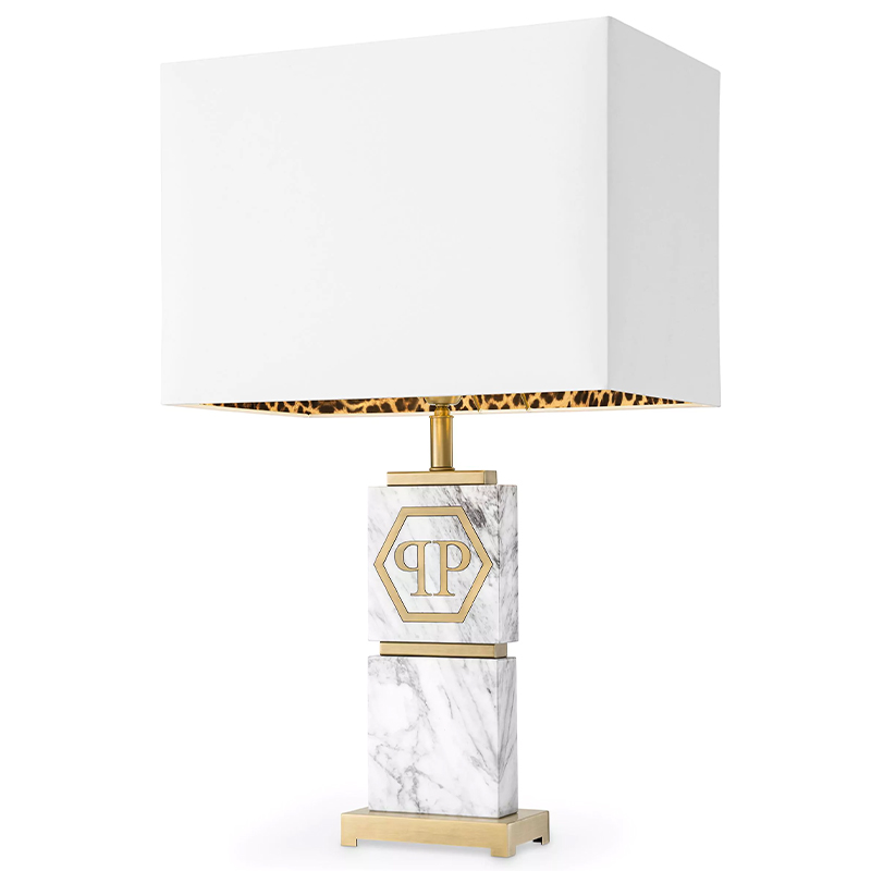 Настольная лампа Philipp Plein Table Lamp King Белый Мрамор Bianco Золотой Белый Настольная лампа Philipp Plein Table Lamp King Белый Мрамор Bianco Золотой Белый в Тюмени | Loft Concept