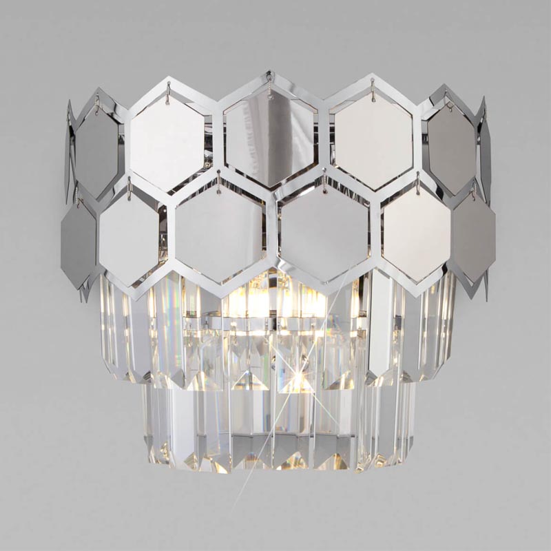 Бра Hanging Hexagon Moira Sconce chrome Прозрачный (Transparent) Хром Бра Hanging Hexagon Moira Sconce chrome Прозрачный (Transparent) Хром в Тюмени | Loft Concept