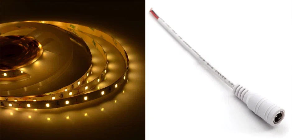 Комплект светодиодная лента 4,8W/m 60LED/m 3528SMD теплый белый с адаптером - Loft-Concept в Тюмени