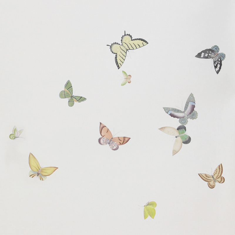Обои ручная роспись Butterflies Emerald on Natural Mica metallic silk Обои ручная роспись Butterflies Emerald on Natural Mica metallic silk в Тюмени | Loft Concept