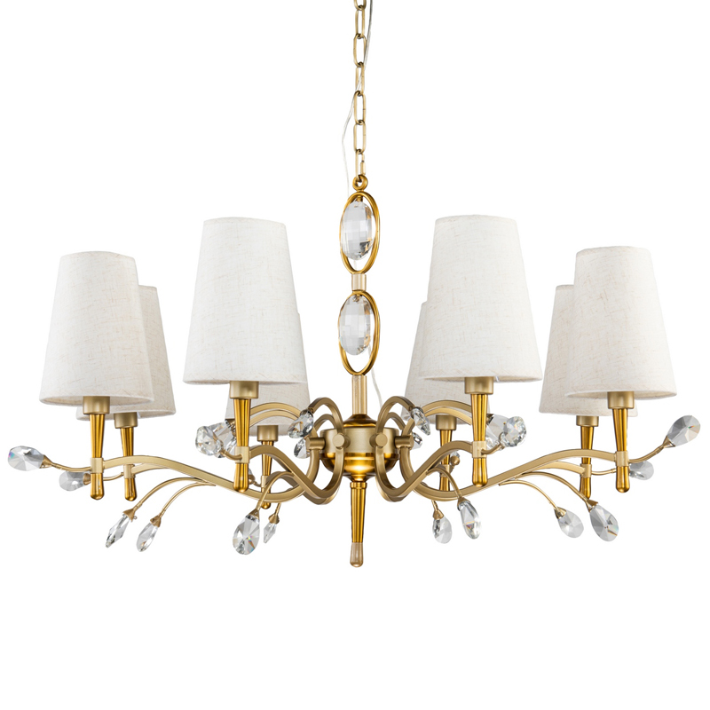 Люстра Desiree Chandelier 84 Латунь матовое золото Белый Прозрачный Люстра Desiree Chandelier 84 Латунь матовое золото Белый Прозрачный в Тюмени | Loft Concept