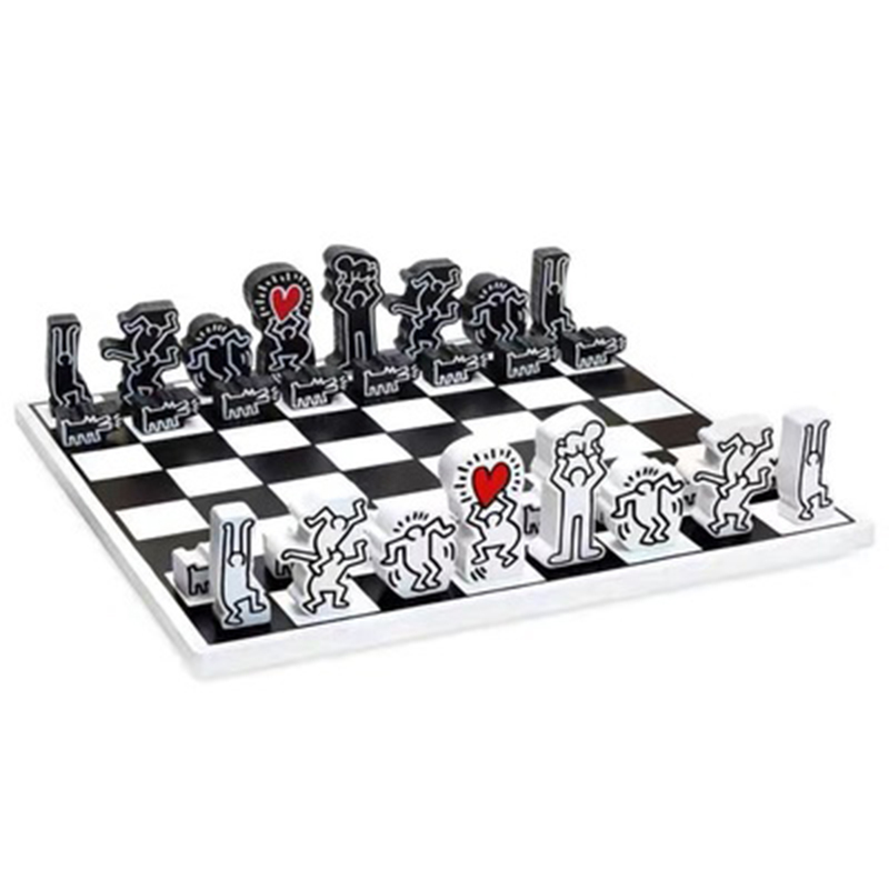 Деревянный шахматный набор Keith Haring Chess Set Белый Черный Красный Деревянный шахматный набор Keith Haring Chess Set Белый Черный Красный в Тюмени | Loft Concept