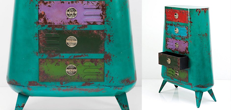 Комод металлический с цветными ящиками Retro Futurismo chest V Комод металлический с цветными ящиками Retro Futurismo chest V - Loft-Concept в Тюмени