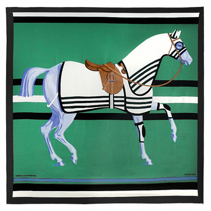 Плед Hermes Horse Green Plaid Зеленый Голубой Черный Коричневый Плед Hermes Horse Green Plaid Зеленый Голубой Черный Коричневый в Тюмени | Loft Concept