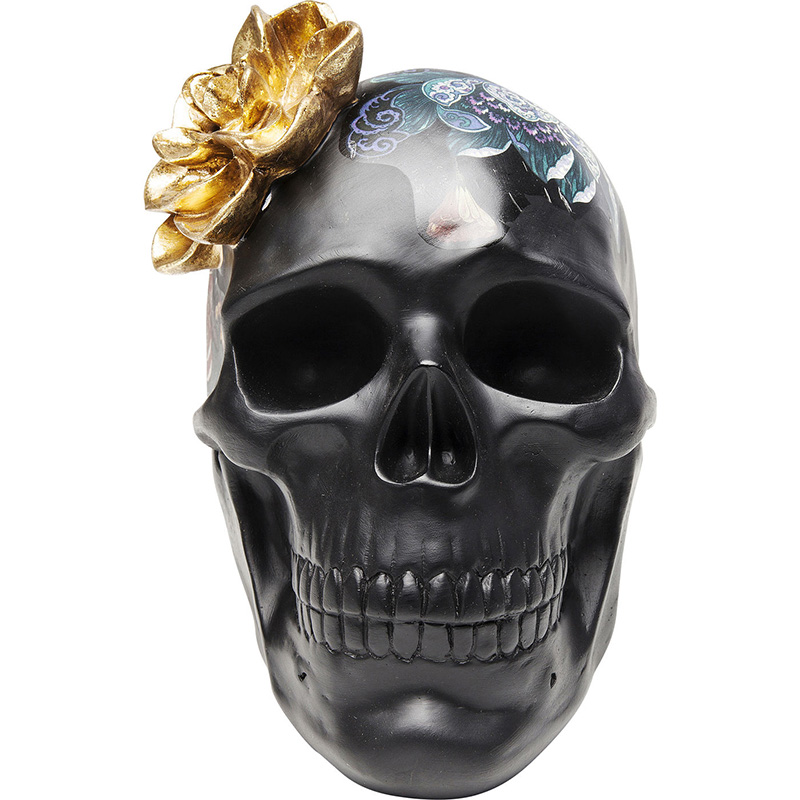 Статуэтка Skull with flowers Черный Статуэтка Skull with flowers Черный в Тюмени | Loft Concept