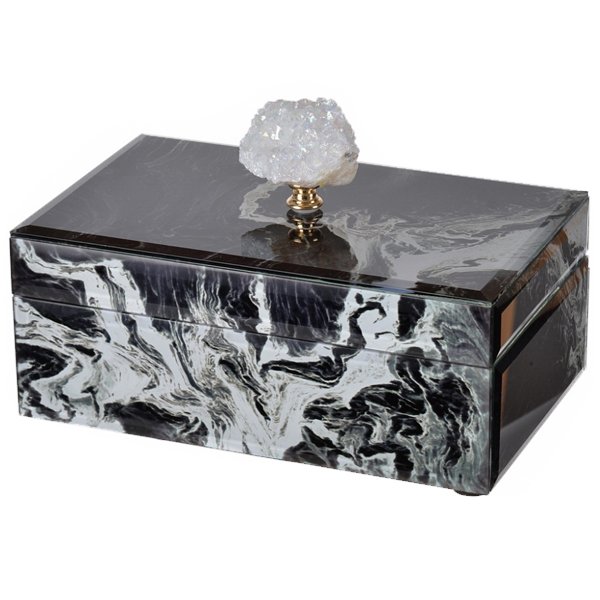 Шкатулка Gray Marble горный хрусталь L Серый Шкатулка Gray Marble горный хрусталь L Серый в Тюмени | Loft Concept