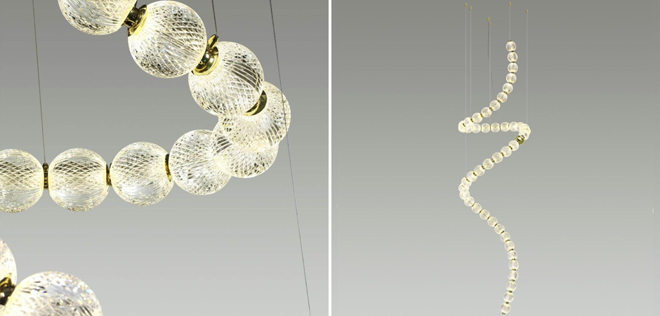 Большая светодиодная люстра Crystal Globule Spiral Золото - Loft-Concept в Тюмени