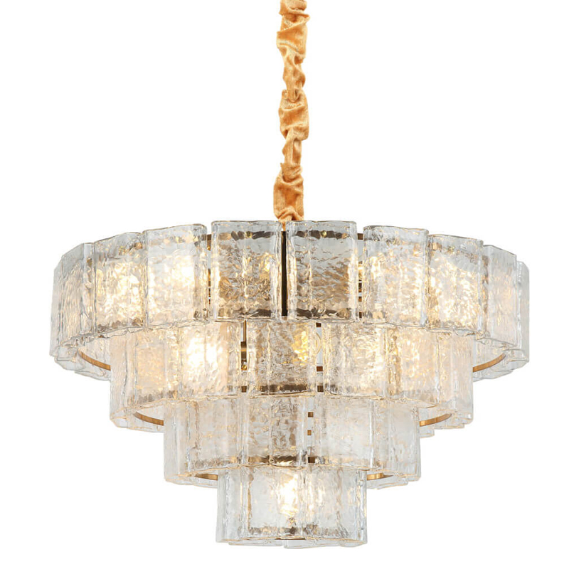 Люстра многоярусная Textured Glass Chandelier D80 Прозрачное Стекло Бронза Люстра многоярусная Textured Glass Chandelier D80 Прозрачное Стекло Бронза в Тюмени | Loft Concept