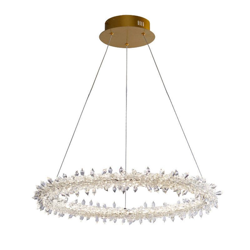 Люстра Crystal round chandelier Прозрачный Латунь Люстра Crystal round chandelier Прозрачный Латунь в Тюмени | Loft Concept