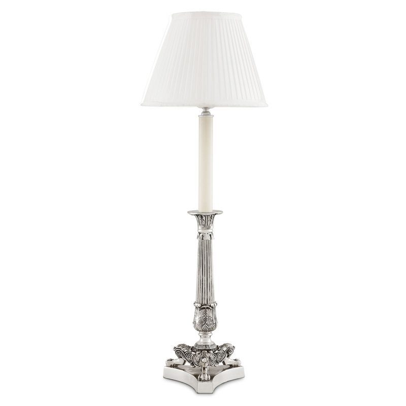 Настольная лампа Eichholtz Table Lamp Perignon Silver Серебряный Белый Настольная лампа Eichholtz Table Lamp Perignon Silver Серебряный Белый в Тюмени | Loft Concept