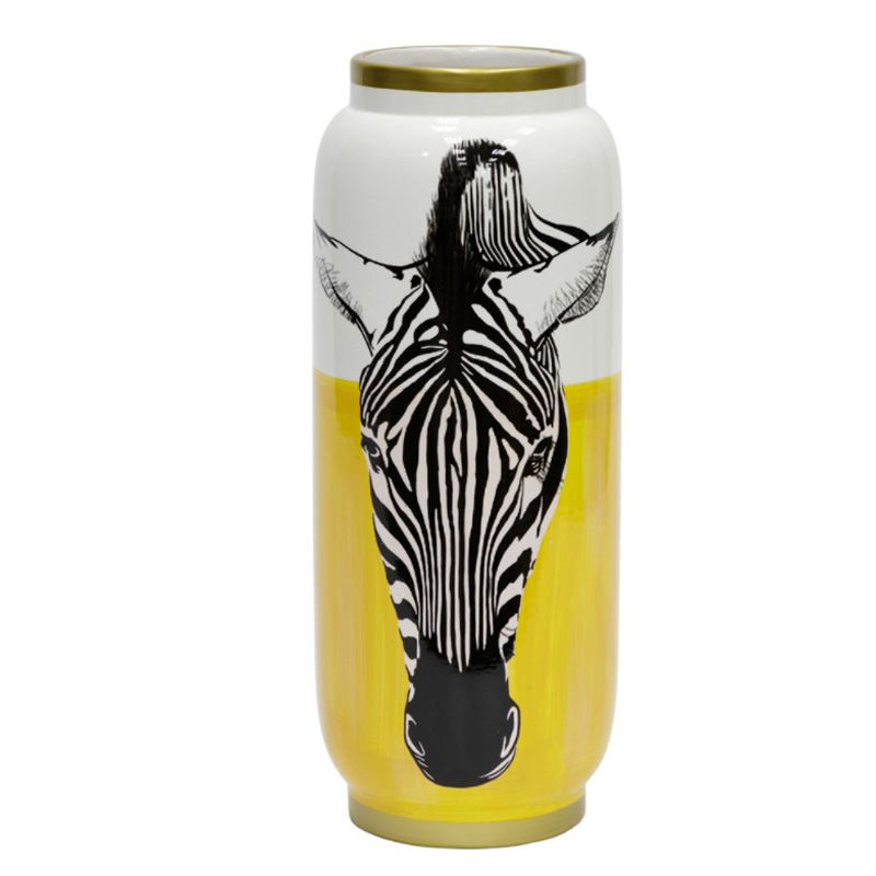 Ваза Zebra head Vase Белый Желтый Черный Золотой Ваза Zebra head Vase Белый Желтый Черный Золотой в Тюмени | Loft Concept