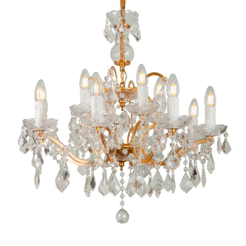 Люстра 19th c. Rococo IRON & CLEAR CRYSTAL GOLD Chandelier Прозрачное Стекло Золотой Люстра 19th c. Rococo IRON & CLEAR CRYSTAL GOLD Chandelier Прозрачное Стекло Золотой в Тюмени | Loft Concept