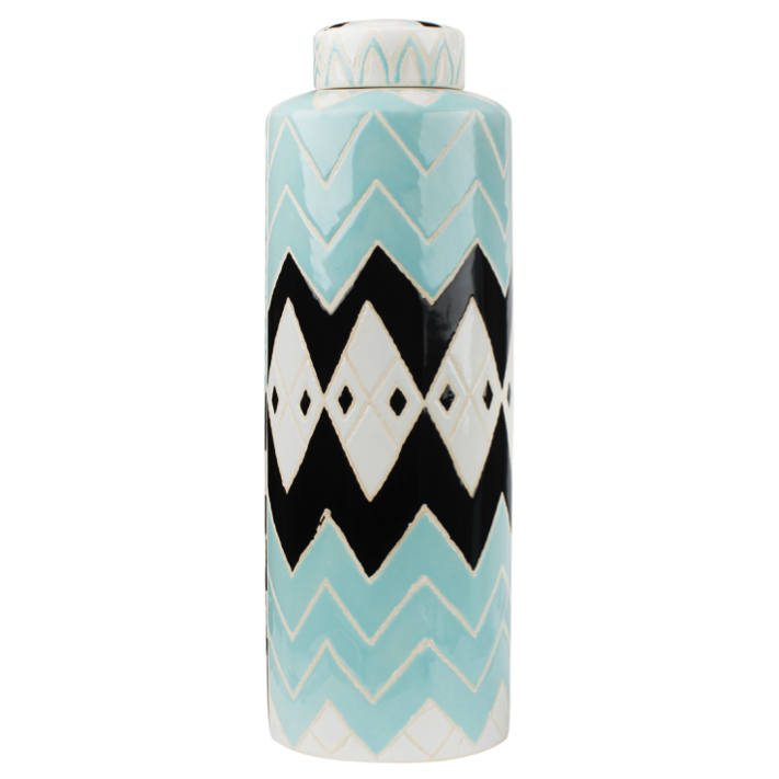 Ваза Oriental vase Бирюзовый Черный Ваза Oriental vase Бирюзовый Черный в Тюмени | Loft Concept