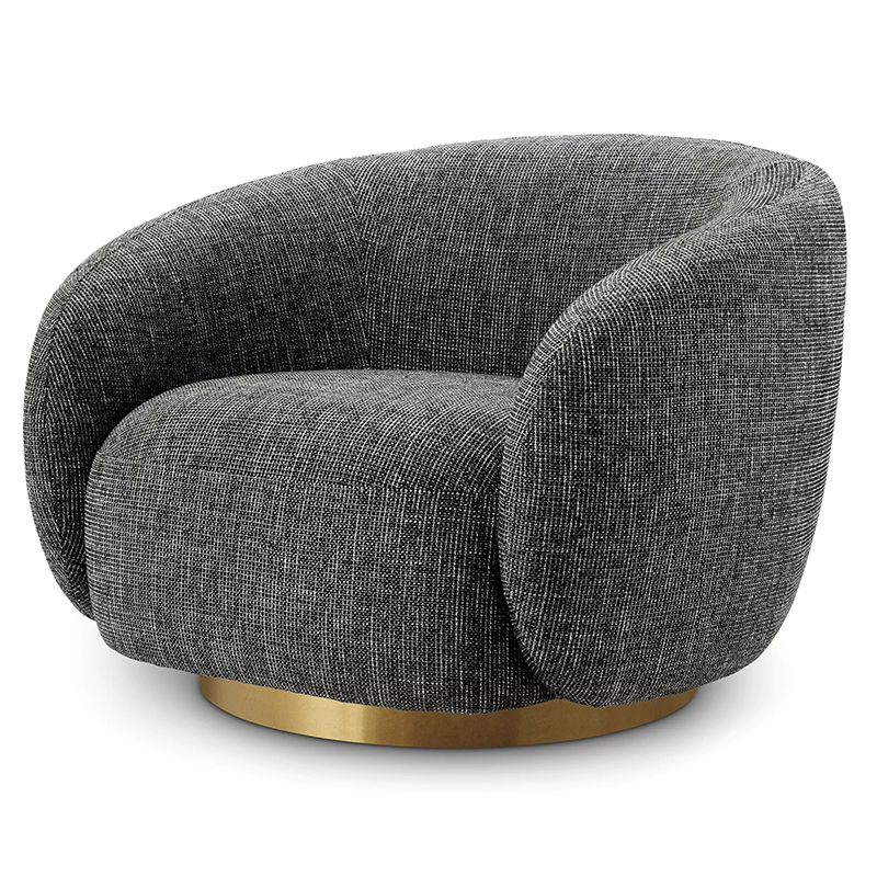 Кресло Eichholtz Swivel Chair Brice Rocat Black Серый Черный Латунь Кресло Eichholtz Swivel Chair Brice Rocat Black Серый Черный Латунь в Тюмени | Loft Concept