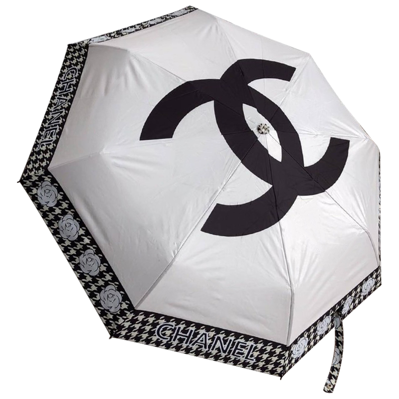 Зонт раскладной CHANEL дизайн 016 Белый цвет Белый Черный Зонт раскладной CHANEL дизайн 016 Белый цвет Белый Черный в Тюмени | Loft Concept