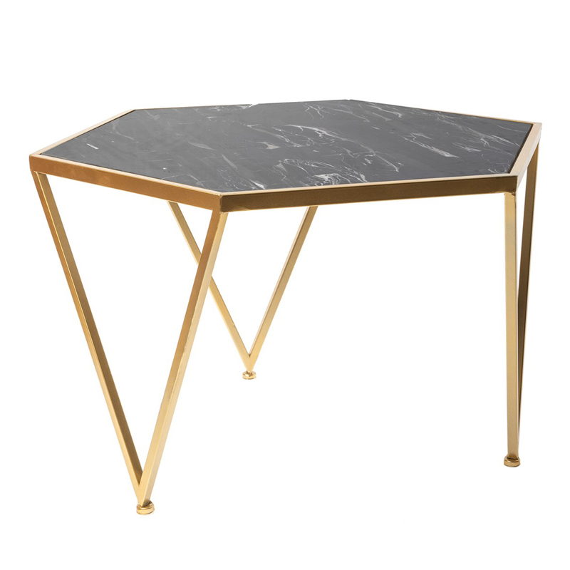 Приставной столик Hexagon Marble Countertop чёрный мрамор Золотой Черный Мрамор Nero Приставной столик Hexagon Marble Countertop чёрный мрамор Золотой Черный Мрамор Nero в Тюмени | Loft Concept