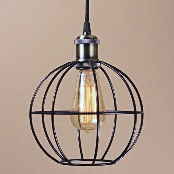 Подвесной светильник Wire Cage Pendant Ball Black Черный Подвесной светильник Wire Cage Pendant Ball Black Черный в Тюмени | Loft Concept