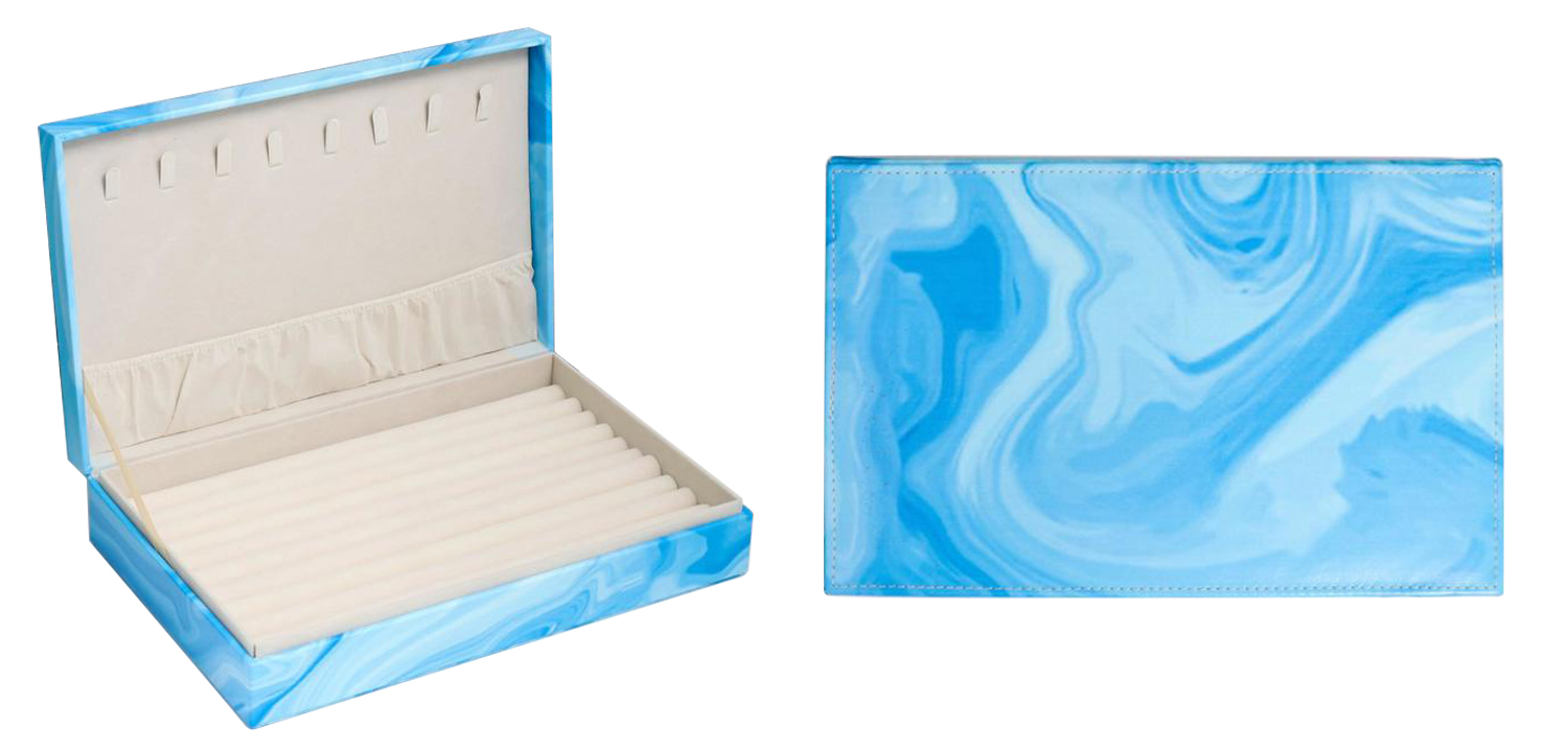 Шкатулка Marble Pattern Box blue - фото