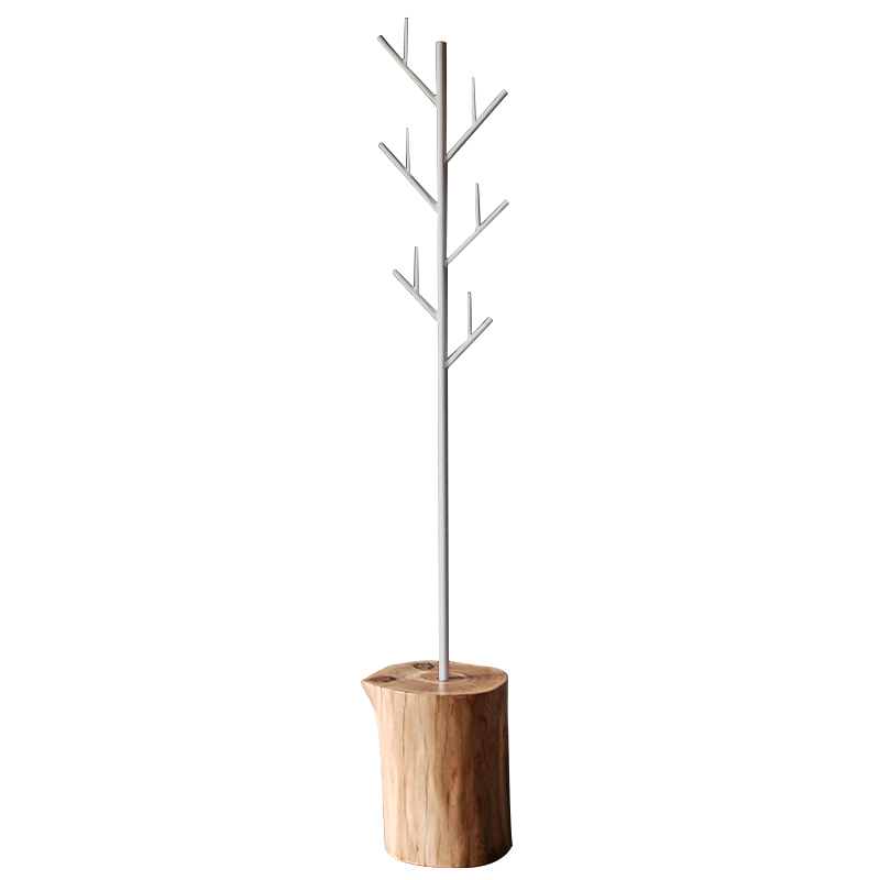 Вешалка Metal Branches and Stump Floor Hanger White Белый Светлый дуб Вешалка Metal Branches and Stump Floor Hanger White Белый Светлый дуб в Тюмени | Loft Concept