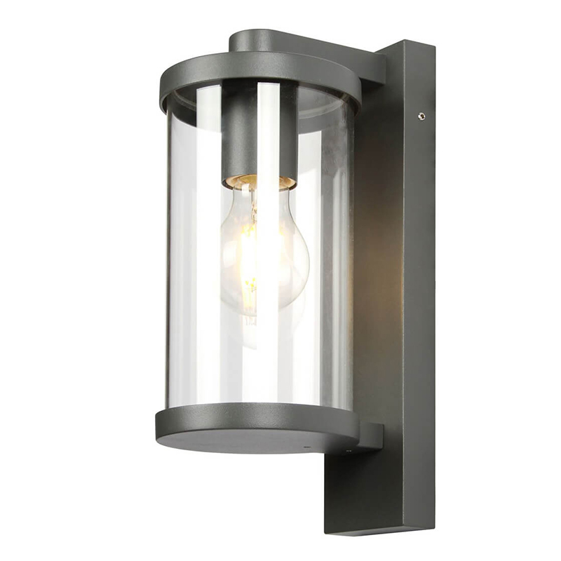 Уличный настенный светильник Horan Street Lamp Черный Прозрачное Стекло Уличный настенный светильник Horan Street Lamp Черный Прозрачное Стекло в Тюмени | Loft Concept