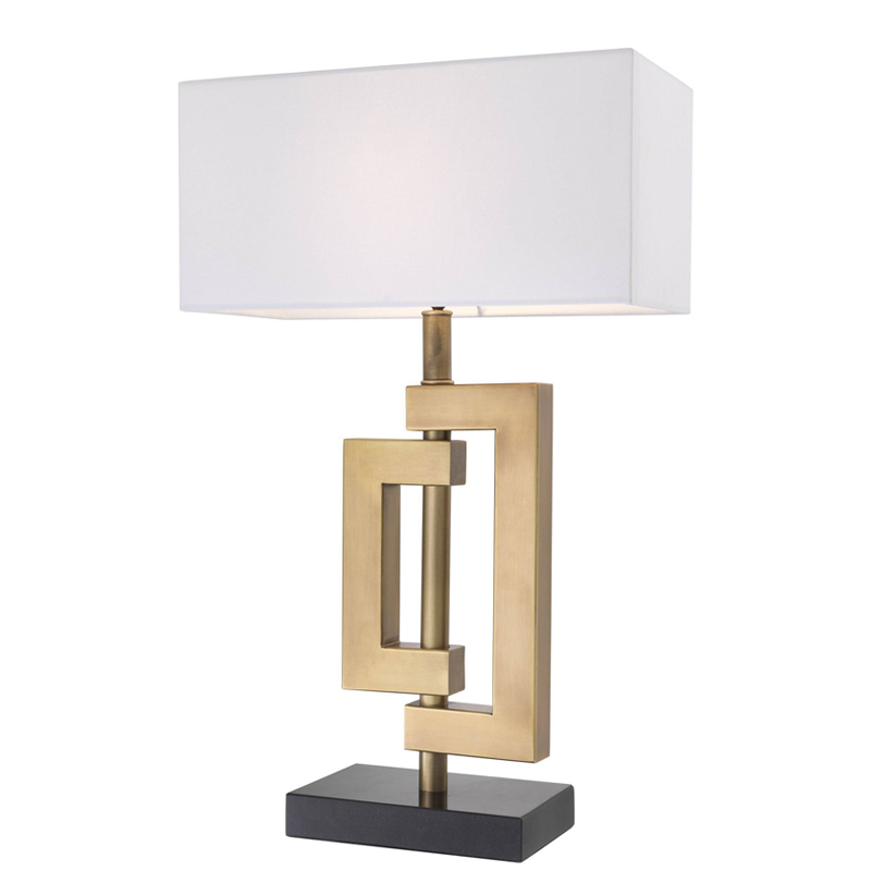 Настольная лампа Eichholtz Table Lamp Leroux brass Белый Латунь Античная полированная Черный Настольная лампа Eichholtz Table Lamp Leroux brass Белый Латунь Античная полированная Черный в Тюмени | Loft Concept