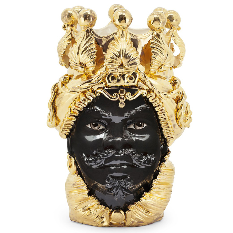 Ваза VASE MORO MAN BIG DREAMS gold Черный Глянцевое золото Ваза VASE MORO MAN BIG DREAMS gold Черный Глянцевое золото в Тюмени | Loft Concept