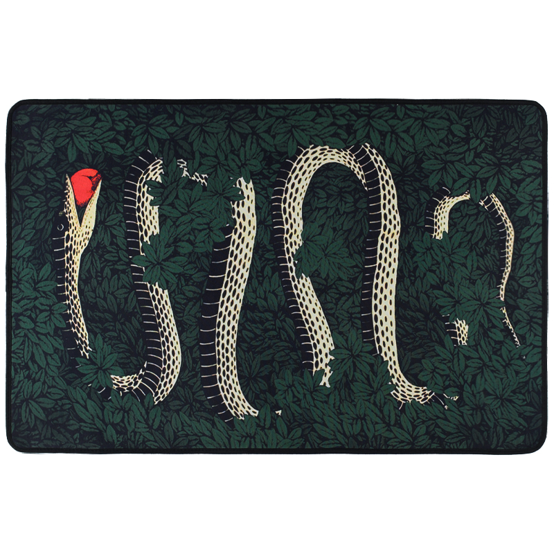Ковер Snake Fornasetti green Зеленый Черный Красный Бежевый Ковер Snake Fornasetti green Зеленый Черный Красный Бежевый в Тюмени | Loft Concept
