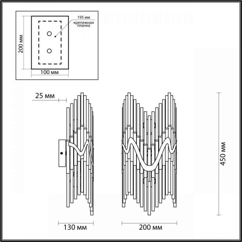 Бра Bronze Pipes стеклянное Бра Bronze Pipes стеклянное в Тюмени