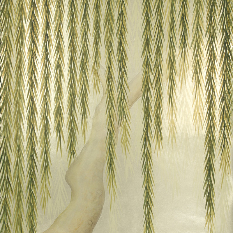 Обои ручная роспись Willow Original colourway on Champagne Gold gilded paper Обои ручная роспись Willow Original colourway on Champagne Gold gilded paper в Тюмени | Loft Concept