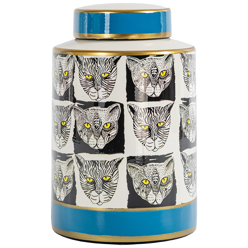 Ваза с крышкой Cats Vase Белый Черно-белый Голубой Золотой Красный Ваза с крышкой Cats Vase Белый Черно-белый Голубой Золотой Красный в Тюмени | Loft Concept