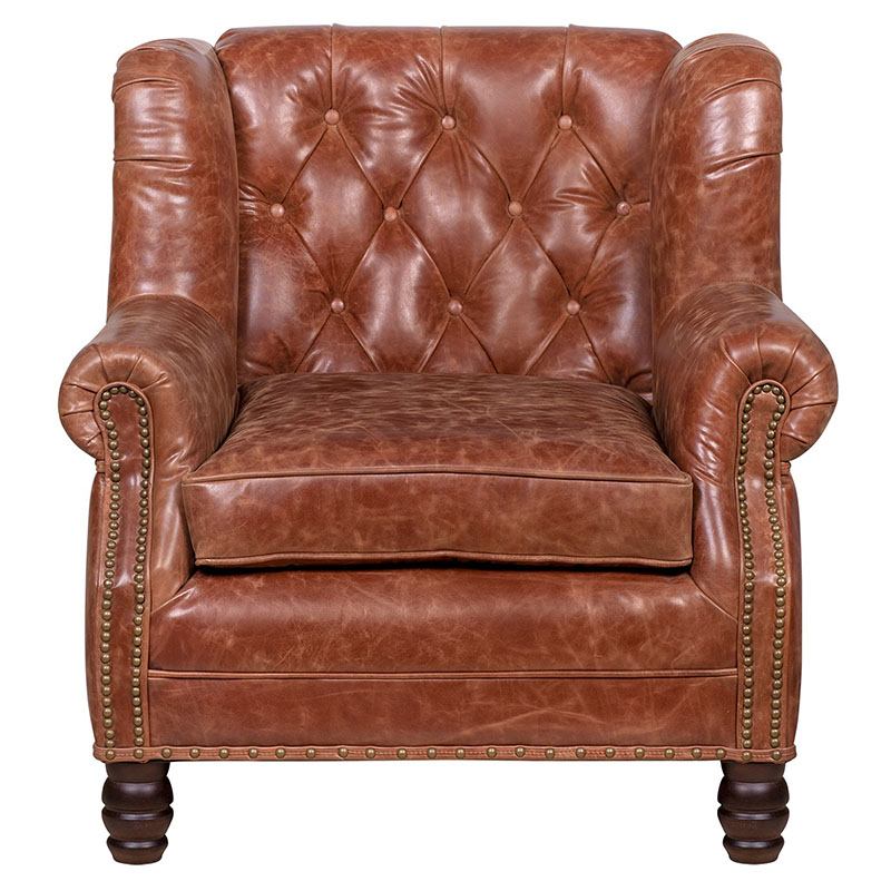 Кожаное кресло James Brown Leather Armchair Коричневый Кожаное кресло James Brown Leather Armchair Коричневый в Тюмени | Loft Concept