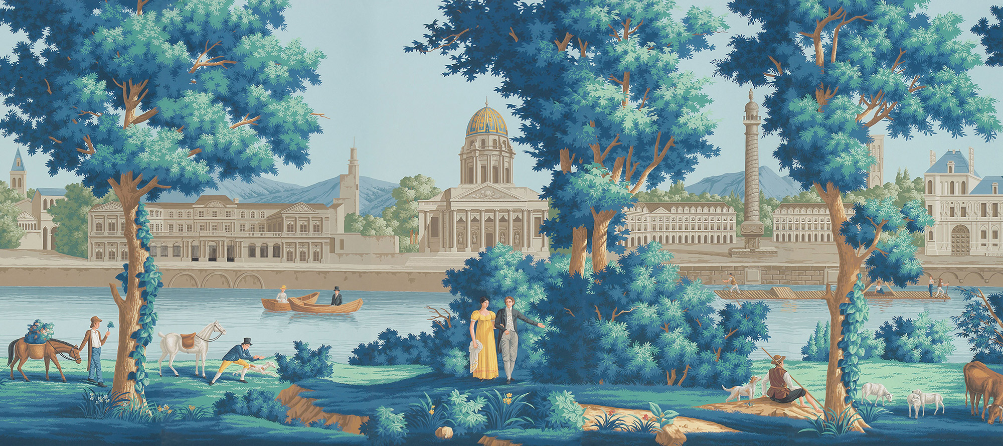 Обои ручная роспись Monuments of Paris Jacquemart on scenic paper Обои ручная роспись Monuments of Paris Jacquemart on scenic paper - постер Loft-Concept в Тюмени