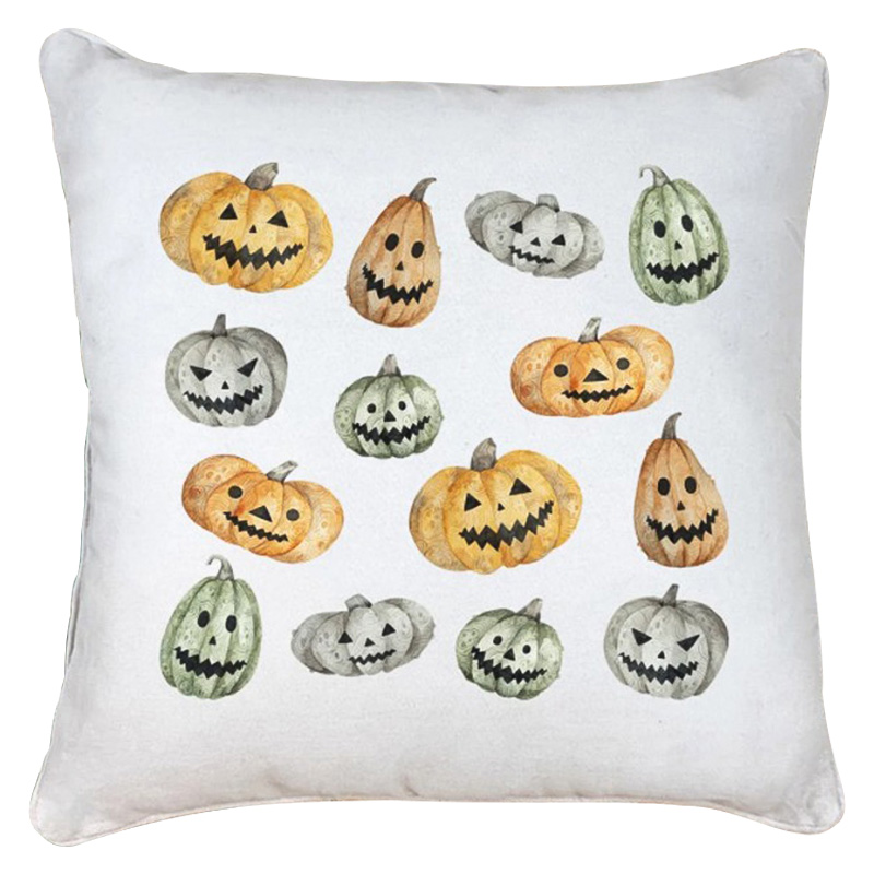Подушка Halloween Pumpkin Белый Оранжевый Серый Подушка Halloween Pumpkin Белый Оранжевый Серый в Тюмени | Loft Concept