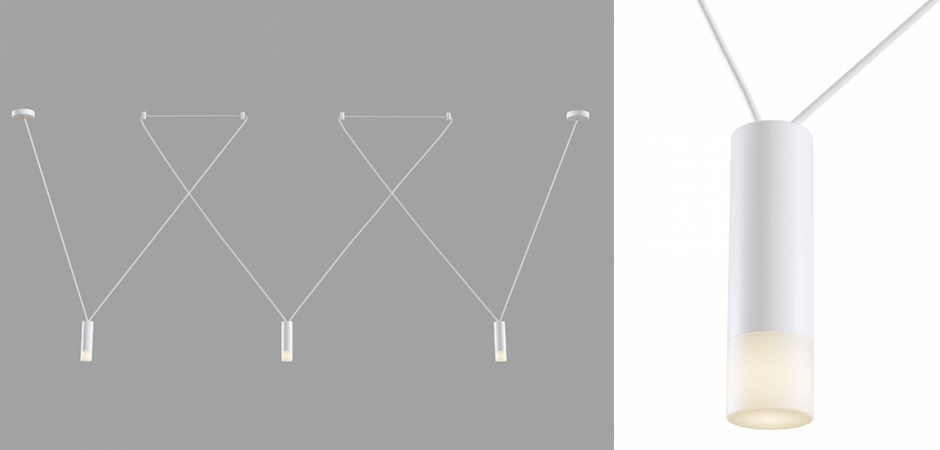Wireflow LED White Suspension lam 3 патрона Wireflow LED White Suspension lam 3 патрона - Loft-Concept в Тюмени