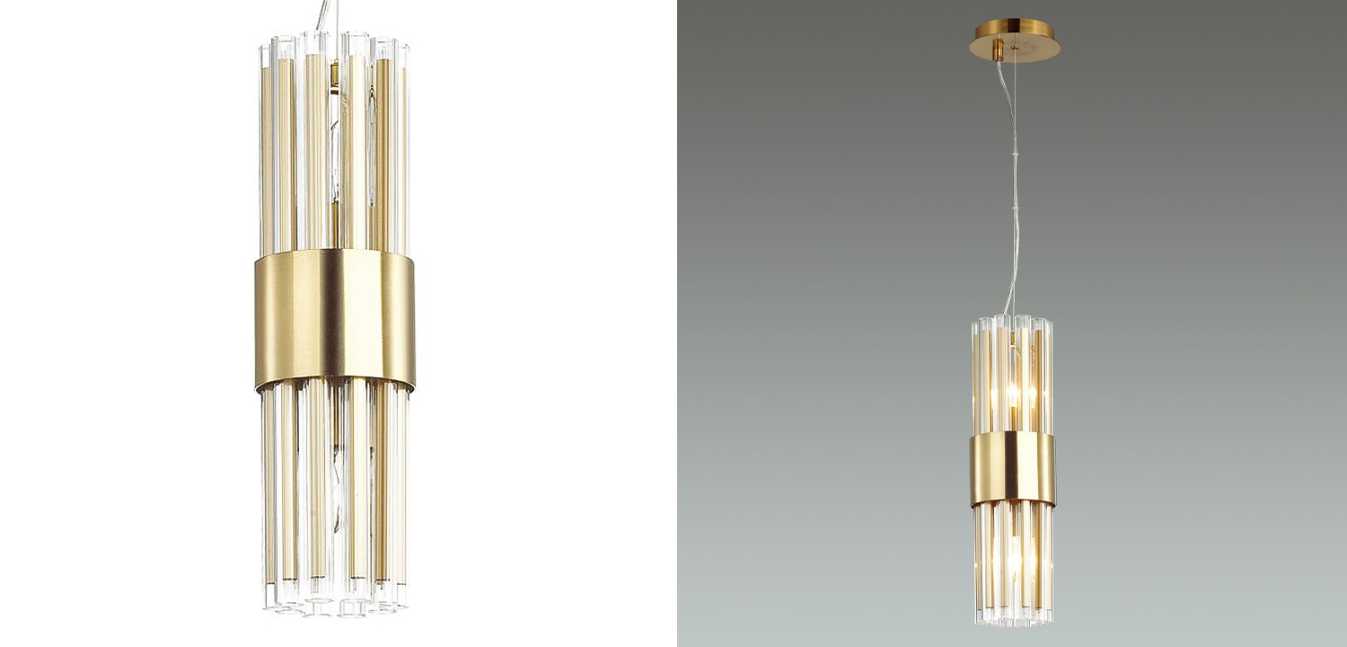 Подвесной светильник Gladwin Glass Tube Hanging Lamp - фото