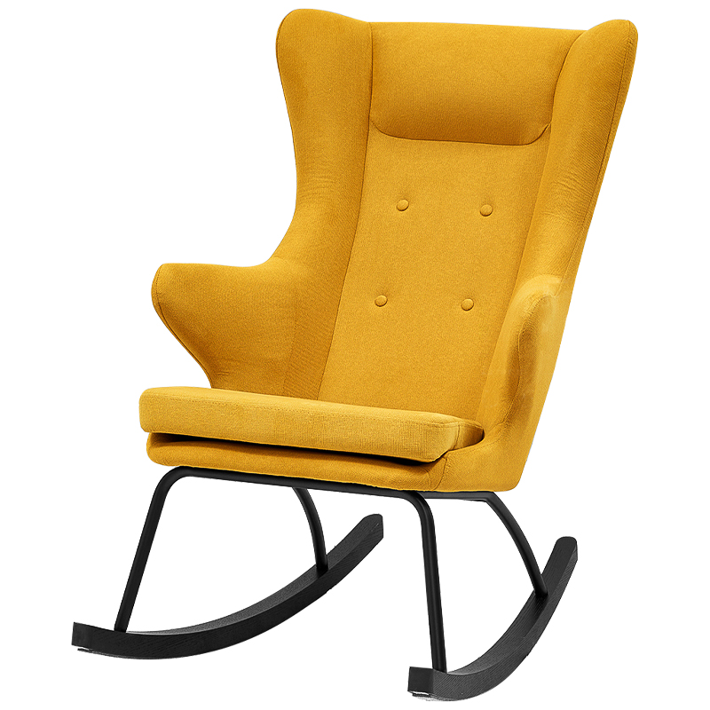Rocking chair DORIA YELLOW Кресло-Качалка Желтое Желтый Черный Rocking chair DORIA YELLOW Кресло-Качалка Желтое Желтый Черный в Тюмени | Loft Concept