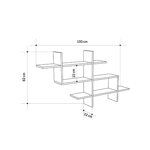 Полка фигурная подвесная цвета антрацит HALIC BOOKCASE ANTHRACITE Полка фигурная подвесная цвета антрацит HALIC BOOKCASE ANTHRACITE в Тюмени