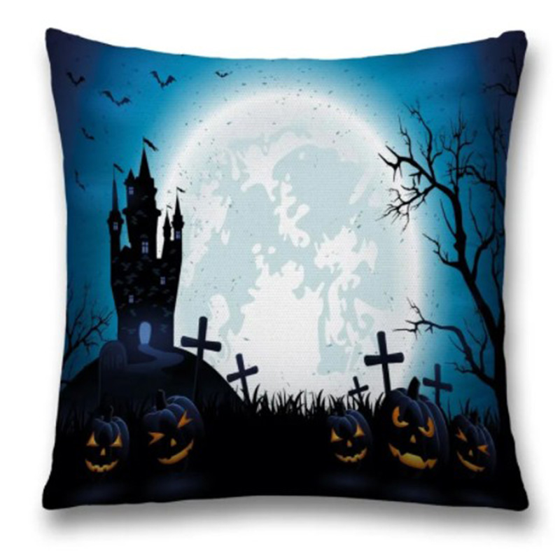 Подушка Halloween Moon Черный Синий Подушка Halloween Moon Черный Синий в Тюмени | Loft Concept
