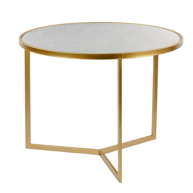 Приставной стол Round Table Marble Золотой Белый Мрамор Bianco Приставной стол Round Table Marble Золотой Белый Мрамор Bianco в Тюмени | Loft Concept