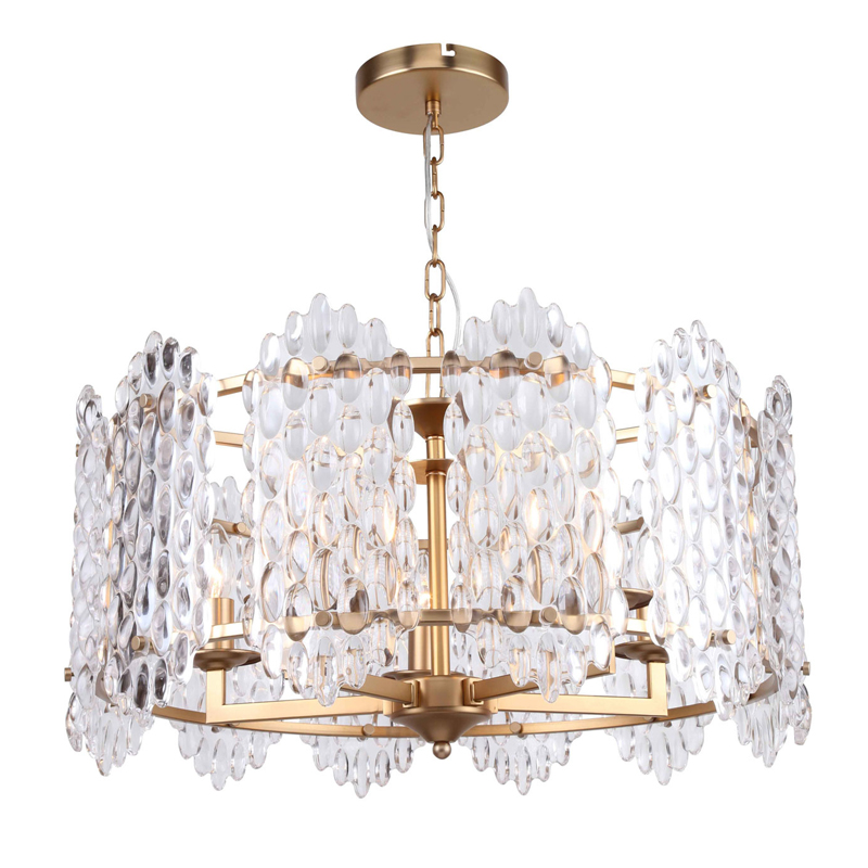 Люстра подвесная Textured Glass Chandelier D61 Прозрачное Стекло Глянцевое золото Люстра подвесная Textured Glass Chandelier D61 Прозрачное Стекло Глянцевое золото в Тюмени | Loft Concept