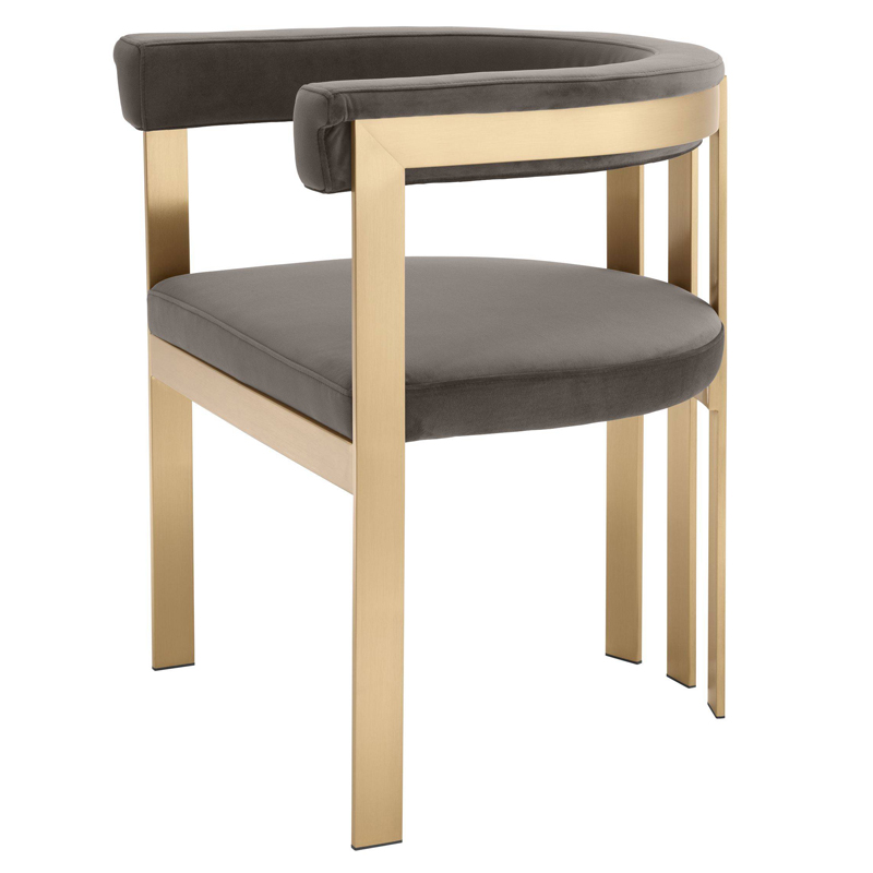 Стул Eichholtz Dining Chair Clubhouse grey Серый Латунь Стул Eichholtz Dining Chair Clubhouse grey Серый Латунь в Тюмени | Loft Concept