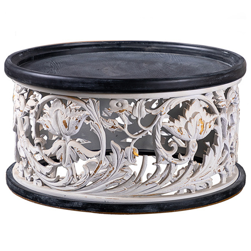 Кофейный стол Fleurette Provence Black White Coffee Table 80 Черный Белый Золотой Кофейный стол Fleurette Provence Black White Coffee Table 80 Черный Белый Золотой в Тюмени | Loft Concept