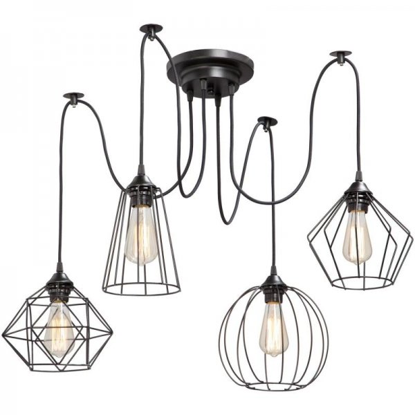 Люстра Loft Industrial 4 wire Cage Differ Pendant Люстра Loft Industrial 4 wire Cage Differ Pendant в Тюмени | Loft Concept